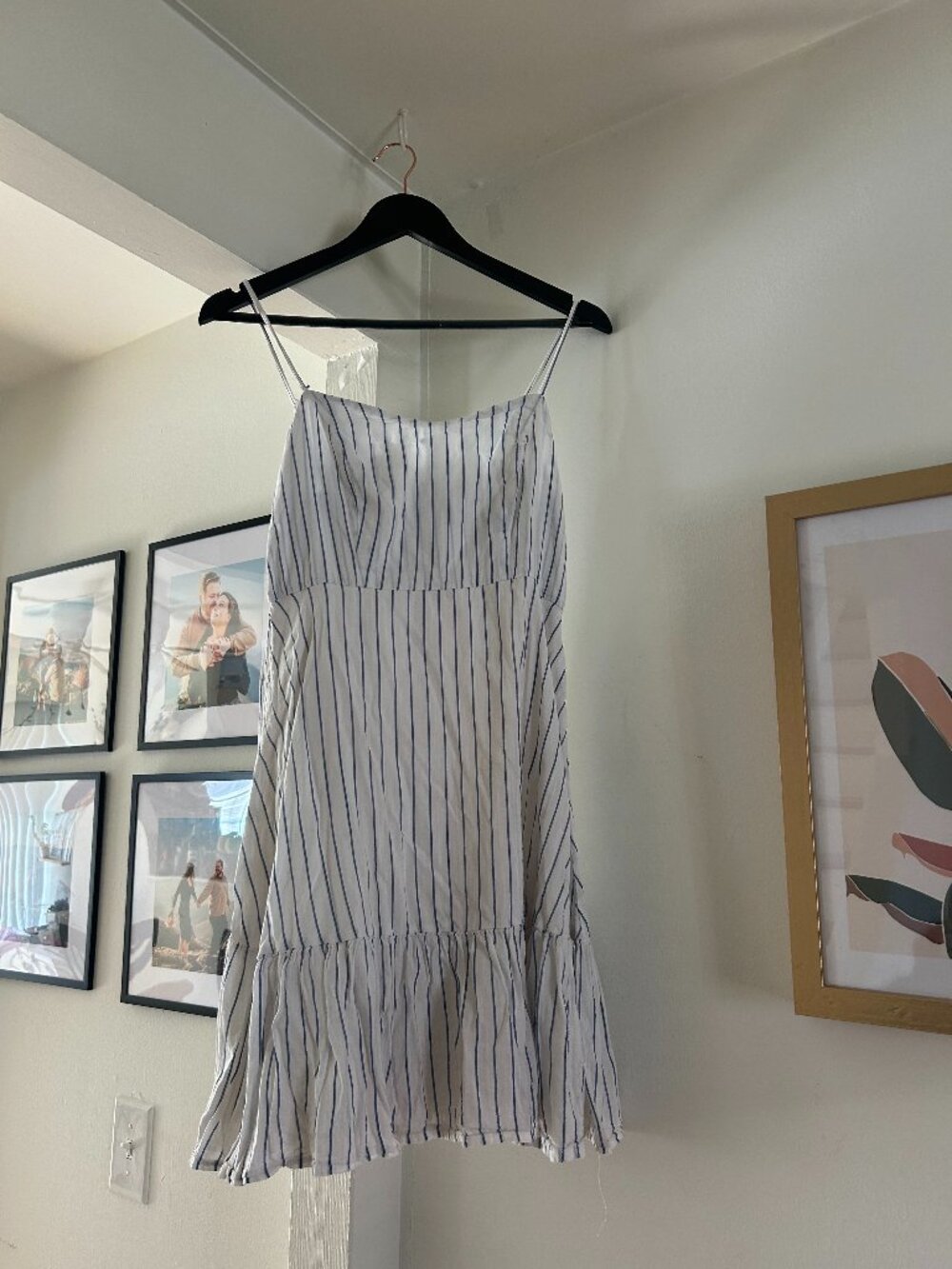 White and blue Striped Mini Dress from Old Navy - Size Small